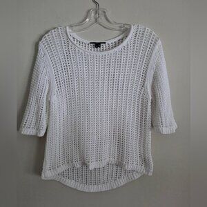 THEYSKENS' THEORY | Mesh Sweater Cropped White Sz L